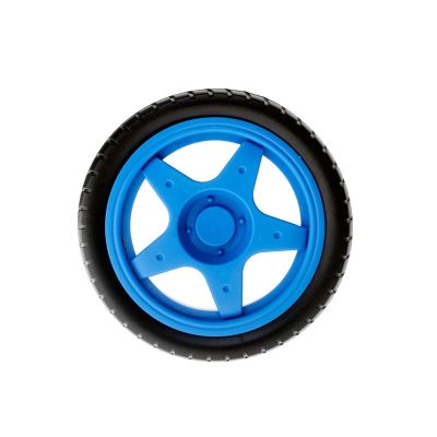2PCS 65mm Wheel Rubber Tire TT Motor Wheel For Smart Car Chassis Robot Remote Control Car (Light Blue)