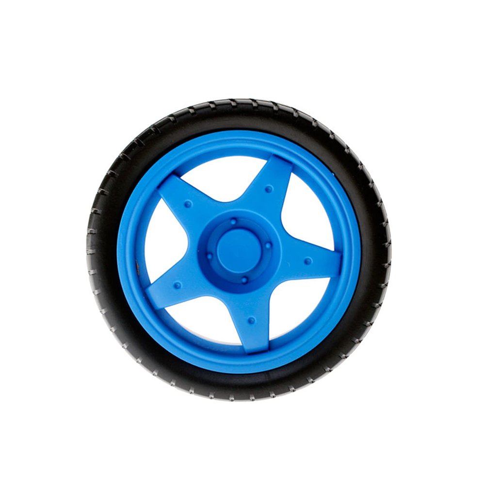 2PCS 65mm Wheel Rubber Tire TT Motor Wheel For Smart Car Chassis Robot Remote Control Car (Light Blue)