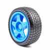 2PCS 65mm Wheel Rubber Tire TT Motor Wheel For Smart Car Chassis Robot Remote Control Car (Light Blue) view 2