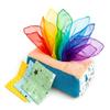Baby Tissue Box Toy - Montessori Play for Infants and Toddlers - Sensory Textured Box with 12pcs Matching Colorful Scarves and 3pcs Crinkle Paper view 1