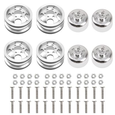 Vgoohobby Metal RC Wheel Rim Hub Compatible with WPL B1 B14 B16 B24 B36 C14 C24 C34 B36 1/16 RC Car (Silver)