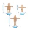 Fashewelry 12Pcs Unfinished Wooden Robot Bodies Wood Peg Dolls Joint Adjustable Wooden Figures Wooden Doll for DIY Hand Painting Craft Art Peg Game Party Decoration, 3 Sizes view 3