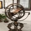 Antique Brass 18" Armillary Sphere Globe Astrolabe Zodiac Engraved Celestial Globe Wooden Base with Compass view 3