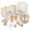 ideen.kollektiv Frbel Tower Community Game - Stacking Game Made of Beech Wood for up to 24 Players - Team Building Outdoor Game for Children and Adults Cloth Bag view 1