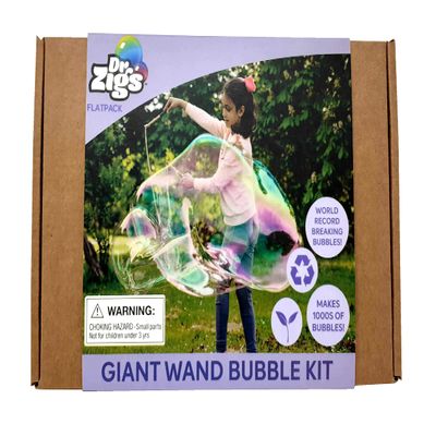 Dr Zigs Eco Giant Bubble Kit - Flat Packed Giant Set - Compact on The go Fun, Sustainable Wands and Professional Grade Solution.