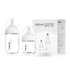 Gulicola Natural Glass Baby Bottle Newborn Set, 3 oz and 5 oz with Extra Slow Flow & Slow Flow Nipple, Anti Colic, 0-3 Months, 2 Pack - White view 1