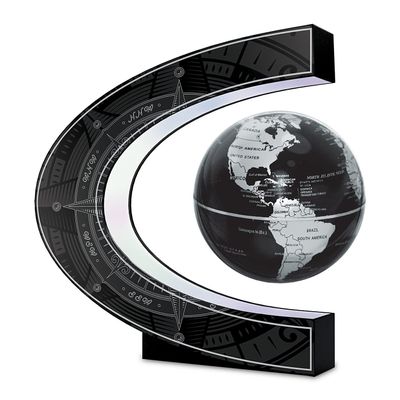 Levitating Globe Sculpture With LED Illuminated Base