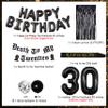 Funmemoir 30th Birthday Decorations for Him Her Black Death to My Twenties Banner Rip to My 20s Sash Number 30 Happy Birthday Balloon Banner Foil Curtain for Funny Thirtieth Party Supplies view 2