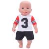 T-Shirt Reborn Baby Doll Clothes Sets,18Inch Newborn Baby Doll Accessories Fashion Baby Doll Outfit Matching Exercise T-Shirt and Shorts(QD18-048) view 2