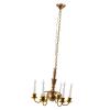 Fancyes Rustic 1:87 HO Scale Ceiling Light Fixture Hanging Chandelier Ceiling Lamps 3V DIY Model Kits Miniature Scenes Accessory, Gold 13.5cm view 1