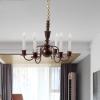 Fancyes Rustic 1:87 HO Scale Ceiling Light Fixture Hanging Chandelier Ceiling Lamps 3V DIY Model Kits Miniature Scenes Accessory, Gold 13.5cm view 2