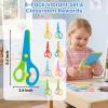 LovesTown Kids Scissors, 8PCS Blunt Tip Training Safety Scissors Stocking Stuffer for Toddler & Children, Anti-Pinch Design, Child Hand-Eye Coordination Development, Art Craft Cutting Paper Supplies view 2