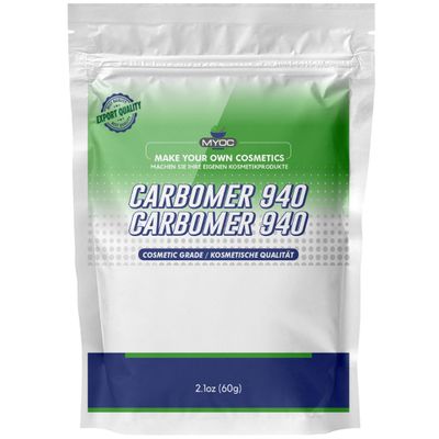 MYOC Carbomer 940 Powder (60 g / 2.1 oz) - Cosmetic Grade Thickening & Gelling Agent for DIY Serums Gels Creams & Lotions