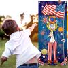 Patriotic Bean Bag Toss Game Party Favor USA Fourth of July Hanging Toss Game Banner Photo Prop with 3 Bean Bags for Independence Day Supplies view 1