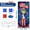 Patriotic Bean Bag Toss Game Party Favor USA Fourth of July Hanging Toss Game Banner Photo Prop with 3 Bean Bags for Independence Day Supplies view 2