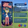 Patriotic Bean Bag Toss Game Party Favor USA Fourth of July Hanging Toss Game Banner Photo Prop with 3 Bean Bags for Independence Day Supplies view 4