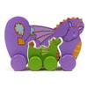 Jack Rabbit Creations-945-Dragon Big & Little Wooden Push Toys-2 in 1-Multi-Color-Develops Hand Eye Coordination & Motor Skills - Ages 18+ Months view 1