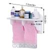 Dollhouse Wooden Towel Rack Bottles, 1:12 Simulation Miniature Furniture Model Toy for Dollhouse Bathroom Decoration Accessories view 3