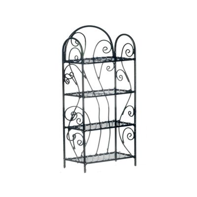 Melody Jane Dolls Houses Dollhouse Black Wrought Iron 4 Shelf Unit Miniature Furniture 1:12 Scale