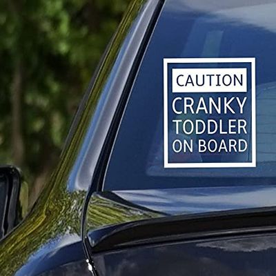 Diuangfoong Caution Cranky Toddler On Board, Car Decal, Children On Board, Funny Toddler On Board Decal, Car Sticker, Baby On Board 281#Art 8"