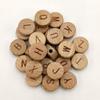 104pcs Round Flat Alphabet Beads 15mm Natural Beech Wooden Letter Beads for Jewelry Making DIY Personalized Name Necklace Bracelet Can Choose Letters view 2