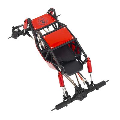 LAFEINA 1/10 RC Car 310mm Wheelbase Rock Buggy Frame Chassis with Nylon Tube Roll Cage for 1/10 Remote Control Crawler Car SCX10 90046 TRX4 (Without Wheels, Red)