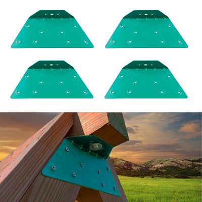 EZ Frame Wooden Swing Accessories, A-Frame Bracket for Swing Set Swing Beam, Swing Fitting, High Strength Support, Green, 4Pcs