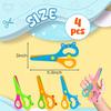 LOVESTOWN Toddler Scissors, 4PCS Blunt Tip Adaptive Safety Scissor Stocking Stuffer for Kids & Children, Playdough Tools Cutting Skills Preschool Hand-Eye Coordination Activity, DIY Craft Supplies view 3