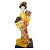 Lllunimon 2 Pcs Japanese Lovely Geisha Figurines Dolls with Beautiful Kimono Home Decoration Miniatures Blue & Yellow view 3