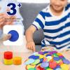 YEXPRESS 500 Pieces Plastic Poker Chips, Poker Card Game Chips Bulk, Counting Discs Markers for Learning Math Counting, Game Play, 37mm/10 Colors view 3