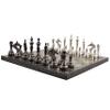 Handcrafted Russian Soviet Series Metal Chess Pieces & Board Set with Velvet Storage Box - Brass Metal Luxury Chess Set in Quad Weighted Taj Chess Store Soviet Series Luxury Chess Set view 2