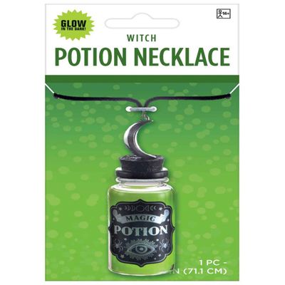 Magic Witch Potion Necklace - 28"- High-Quality Enchanting Accessory Perfect For Halloween, Costume Parties & Themed Events - 1 Pc