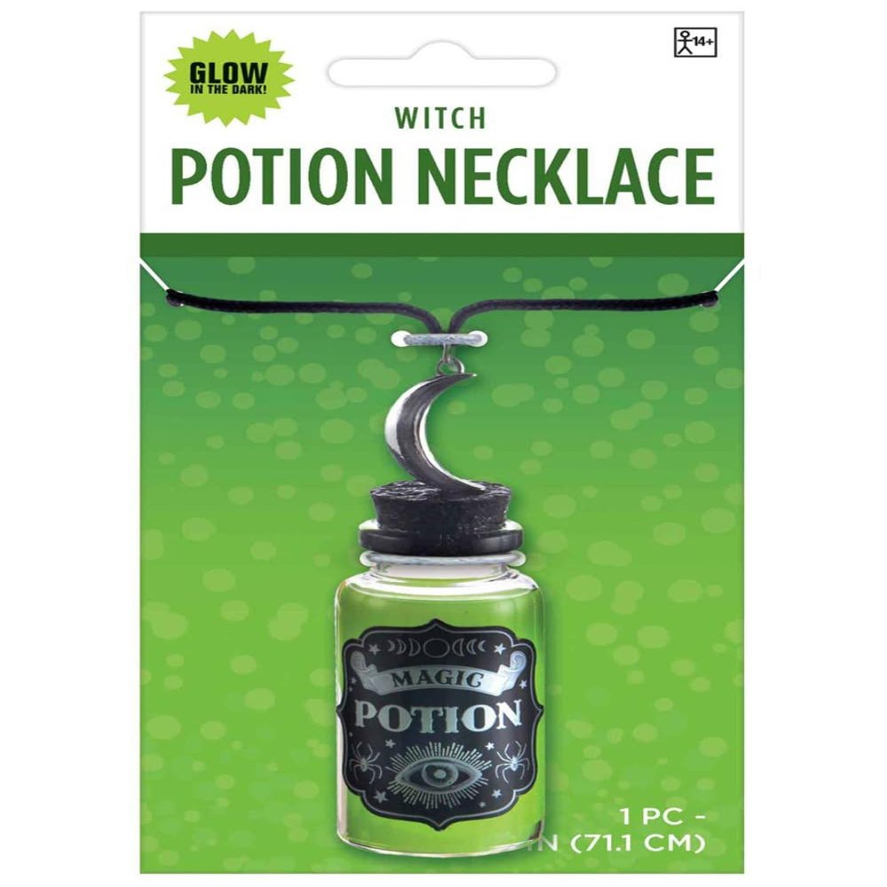 Magic Witch Potion Necklace - 28"- High-Quality Enchanting Accessory Perfect For Halloween, Costume Parties & Themed Events - 1 Pc