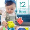 Infantino Super Soft Building Blocks, Easy-to-Hold for Babies & Toddlers, BPA-Free, Multi-Colored, 12-Piece Set view 2