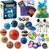 Solar System Planets Toys for Kids, STEM Educational Sensory Toys for Autistic Children Non-Toxic, Space Astronaut Slime Ball Alien Monster Toy Set with Mesh Storing Bag for 3-5-8-10 Boy Girls view 1