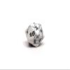 Single D20 Semi Precious Stone Dice with Elvenkind Font (White Howlite) view 1