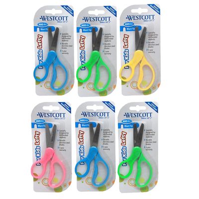 Westcott School Kumfy 5" Metal Blunt Tip, Assorted Colors, Pack of 6 (ACM13594-6)
