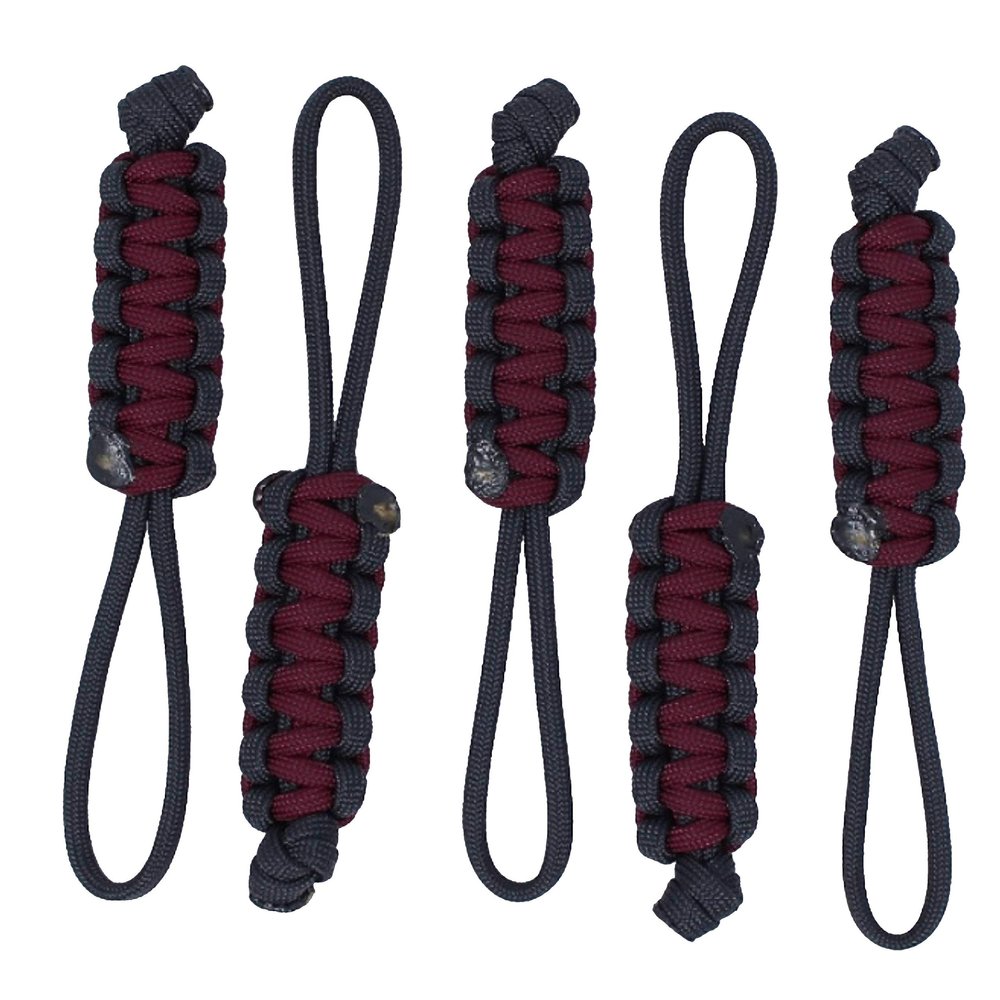 BubbasGarageTv - Large Heavy Duty Paracord Zipper Pulls (Maroon)