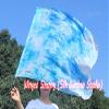 Winged Sirenny 32" Flowy Spinning Silk Flag Poi, Church Praise Prophetic Worship Adoration Dance Banner, Dance Poi Streamer, Beginners Practice Play Silk (white+blue) view 3
