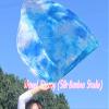 Winged Sirenny 32" Flowy Spinning Silk Flag Poi, Church Praise Prophetic Worship Adoration Dance Banner, Dance Poi Streamer, Beginners Practice Play Silk (white+blue) view 4