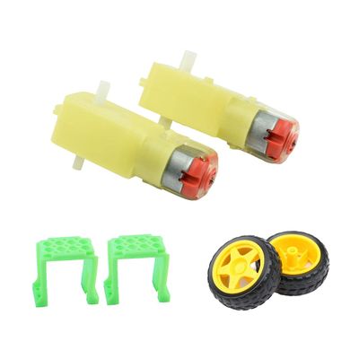CHANCS Mini DC Motor Double Motor 3V 36RPM 6V 72RPM Geared Motor DC Motor Wheel Parts Kit for Car Chassis 2PCS
