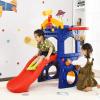 BABY JOY 6 in 1 Slide for Kids, Toddler Climber Slide Set with Basketball Hoop, Ring Toss, Telescope, Loop and Steering Wheel, Freestanding Kids Slide for Both Indoors Outdoor Use Gift Present view 3
