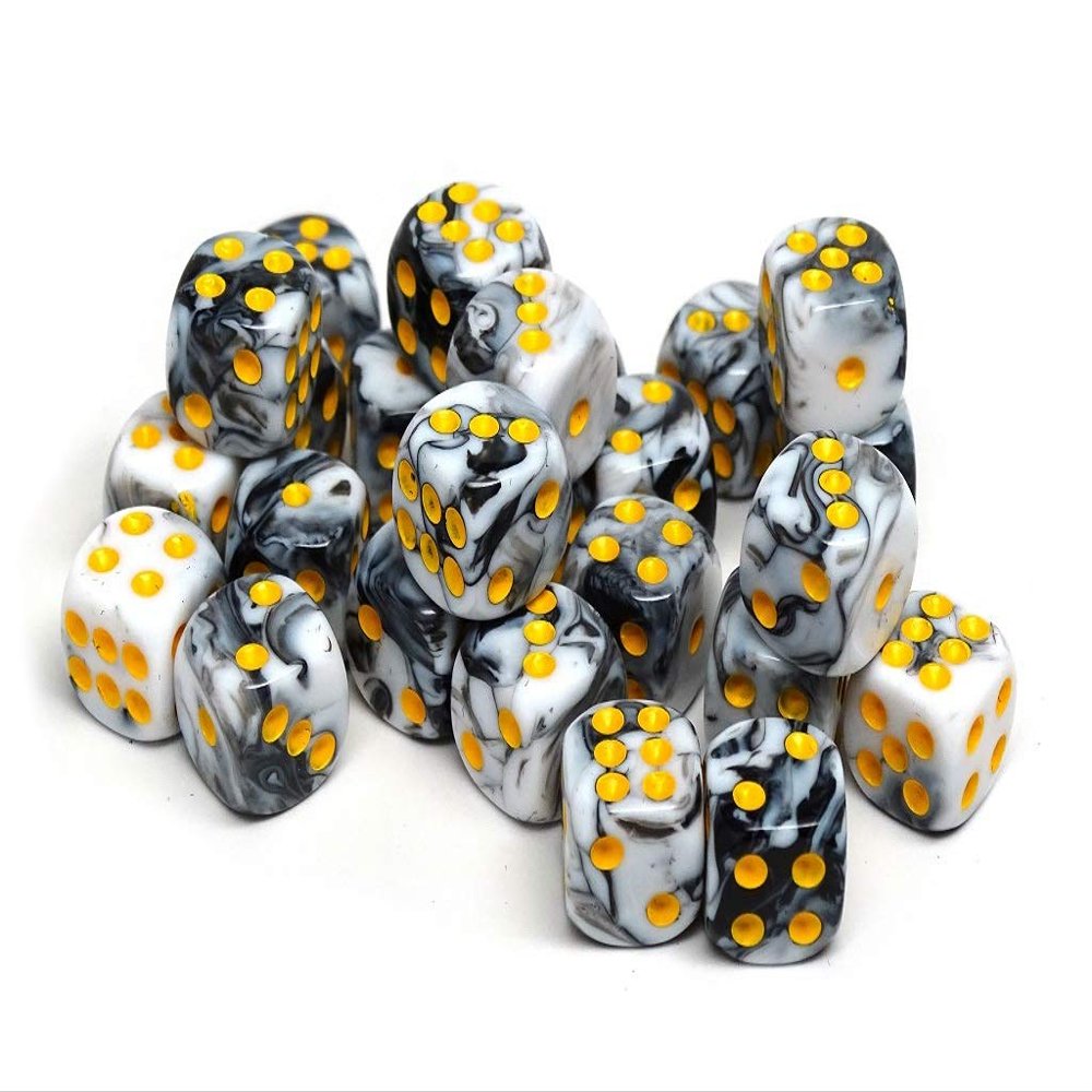 25 Count Pack of 12mm D6 Dice - Matching Collection of 6 Sided Dice with Pips (Oracle)