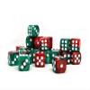 25 Count Pack of 12mm D6 Dice - Matching Collection of 6 Sided Dice with Pips (Green and Red Swirl) view 1