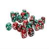 25 Count Pack of 12mm D6 Dice - Matching Collection of 6 Sided Dice with Pips (Green and Red Swirl) view 2