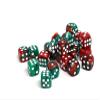 25 Count Pack of 12mm D6 Dice - Matching Collection of 6 Sided Dice with Pips (Green and Red Swirl) view 3