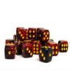 25 Count Pack of 12mm D6 Dice - Matching Collection of 6 Sided Dice with Pips (Lava Swirl) view 2