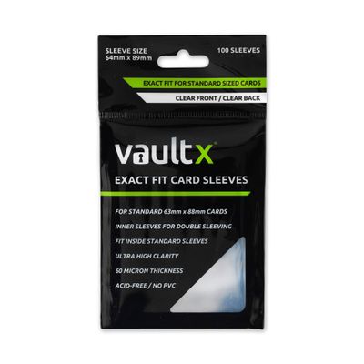 Vault X Exact Fit Trading Card Sleeves, Soft, High Clarity, Perfect Fit Inner Sleeves, Collectible Card Games, Sports, TCG (100 Pack)