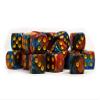 25 Count Pack of 12mm D6 Dice - Matching Collection of 6 Sided Dice with Pips (Cobalt and Copper Swirl) view 1
