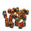 25 Count Pack of 12mm D6 Dice - Matching Collection of 6 Sided Dice with Pips (Cobalt and Copper Swirl) view 2